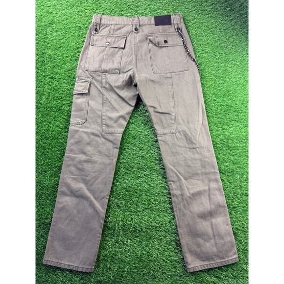 Forever 21 Mens 31 Slim Wallet Chain Cargo Pants Olive Twill Streetwear Casual - Picture 2 of 12